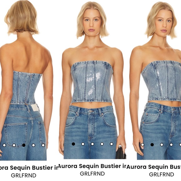 GRLFRND x Lindsi Lane Aurora Sequin Bustier in Theatre Row - Picture 2 of 9